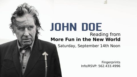 John Doe More Fun in the New World Fingerprints Music Live Book Reading Poster