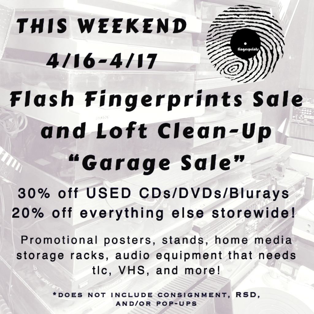 Weekend Sale at Fingerprints 4/16-4/17