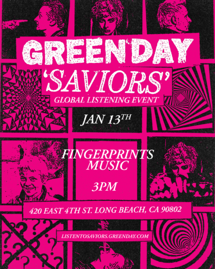 Green Day Saviors Listening Party 1/13 at 3pm