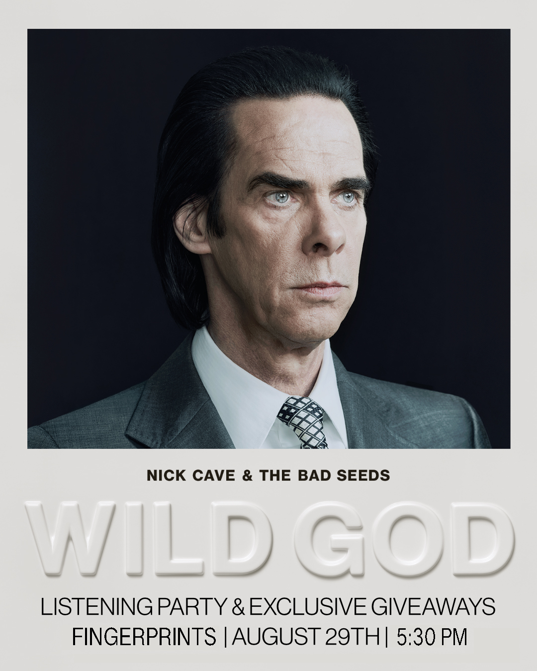 Nick Cave Wild God Listening Party 8/29 at 5:30pm