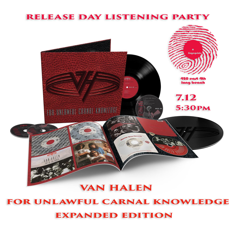 Van Halen For Unlawful Carnal Knowledge Expanded Edition Listening Party 7/12 at 5:30 pm