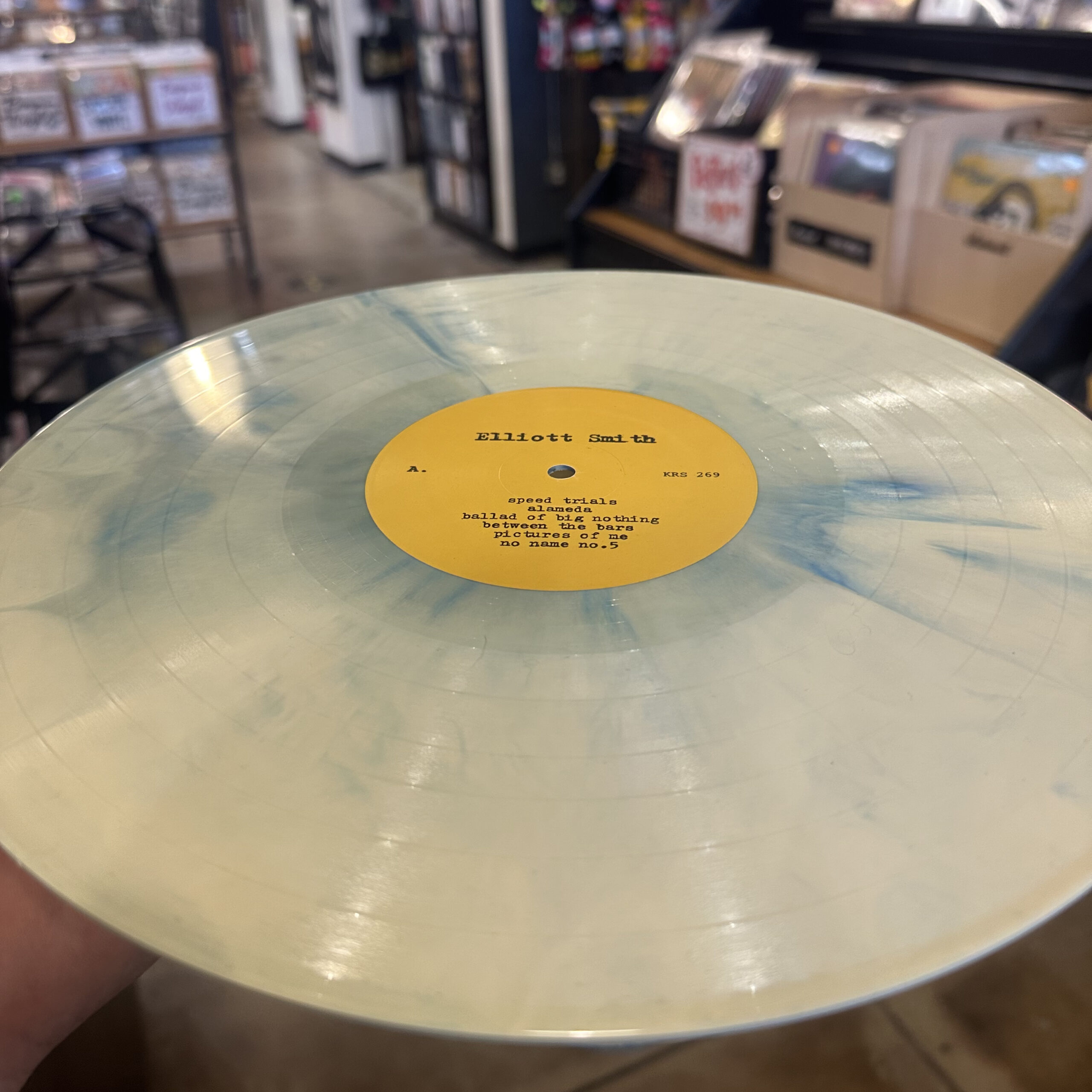 Either/Or, Elliott Smith's elegant break-through album, pressed on Blue/Blue, White, & Cornflower, in a cotton candy haze to celebrate Elliott's 55th birthday, and the legacy of New Monkey Studio.� This is a limited edition press of only 300. Fingerprints Exclusive, collaboration with New Monkey Studio.�