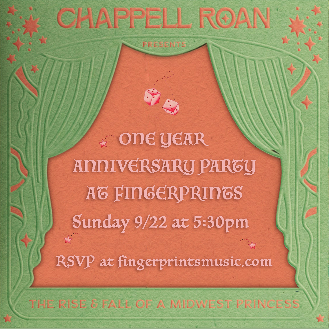 Chappell Roan Rise & Fall Of A Midwest Princess Anniversary Party 9/22 at 5:30 pm