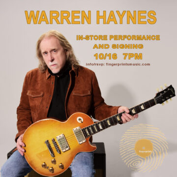 Warren Haynes In-store Performance and Signing 10/16 at 7 pm