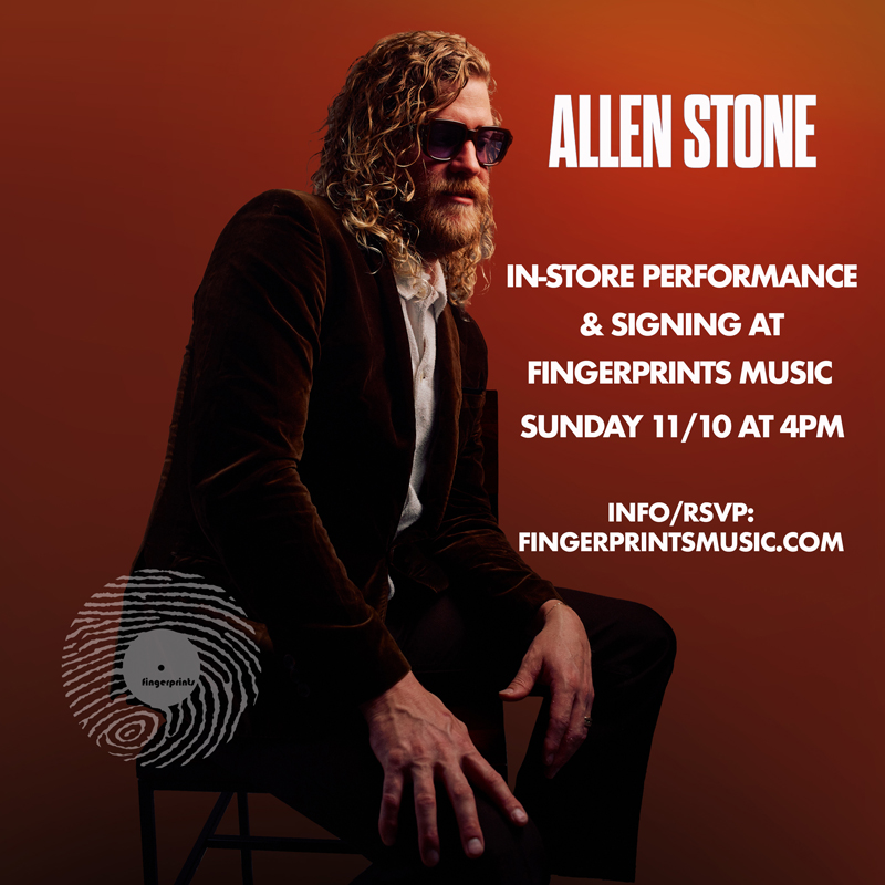 Allen Stone Live In-Store Performance and Signing at Fingerprints 11/10 at 4pm