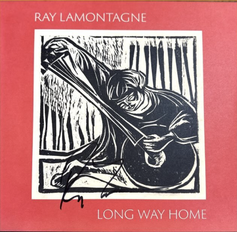 Autographed LP Cover of Long Way Home by Ray Lamontagne