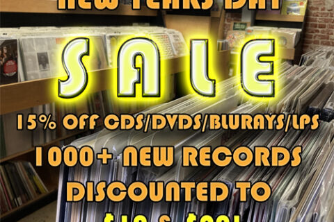 It’s time for our annual NEW YEARS DAY SALE tomorrow and we discounted the majority of our overstock vinyl to bargain prices of $10 and $20!! Also, enjoy a 15% discount on all media formats new and used.