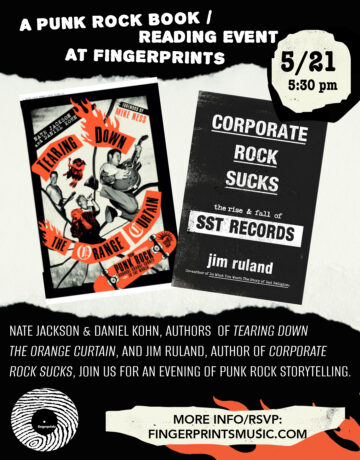 Punk Rock Book Event and Signing May 21st at 5:30pm