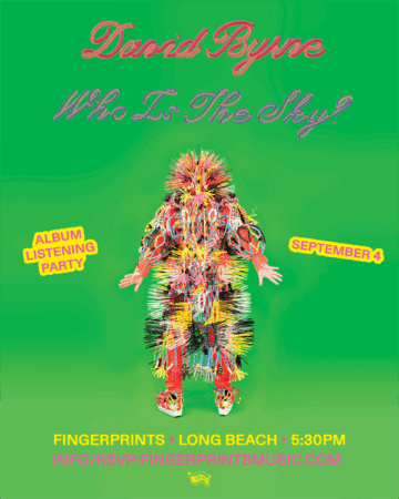 David Byrne Listening Party Sept 4th 5:30PM
