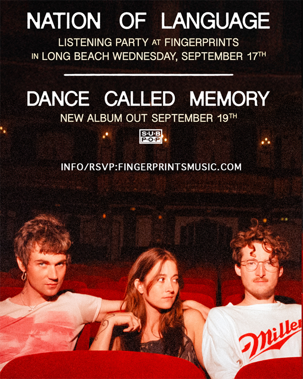 Nation Of Language listening party Wednesday September 17th at 5pm