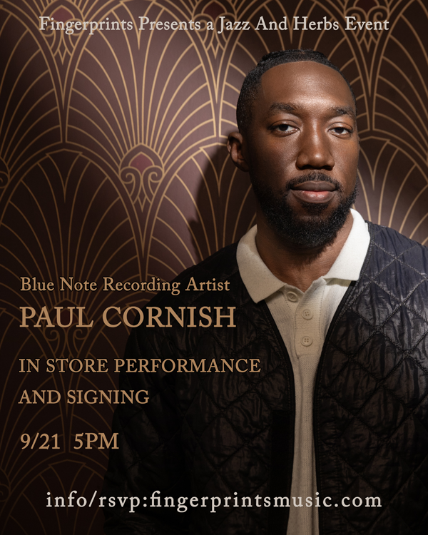 Paul Cornish In-Store Performance and Signing 9/21 at 5pm