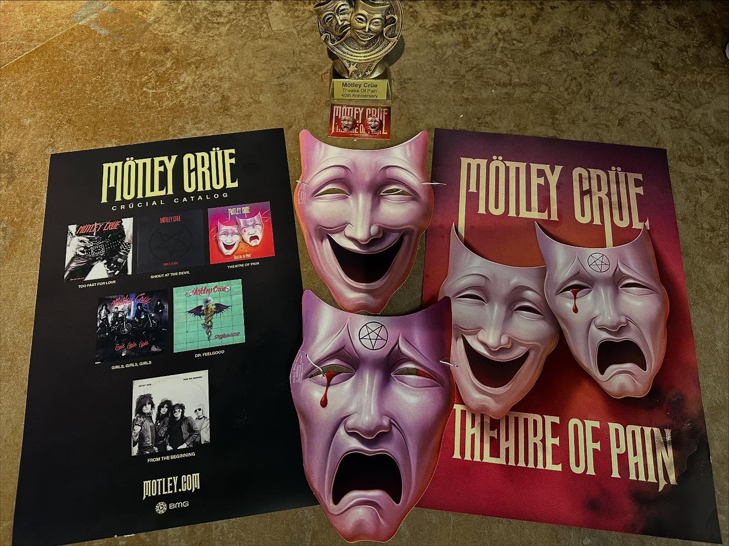 Theatre Of Pain (40th Anniversary) Posters, button packs, and masks