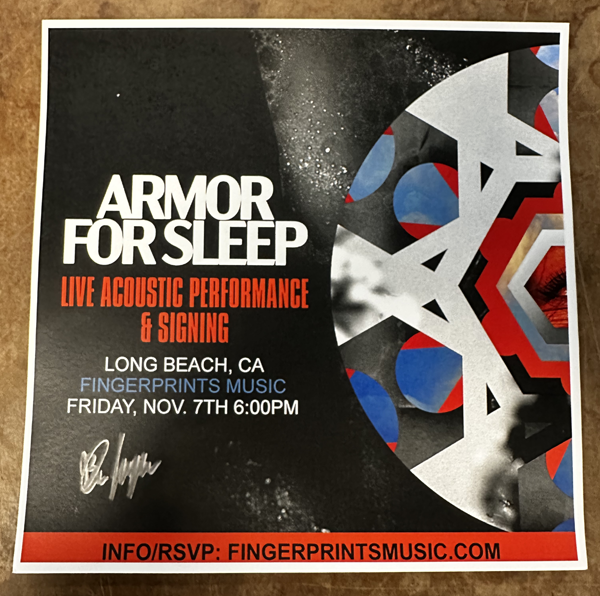 Armor For Sleep Signed Insert