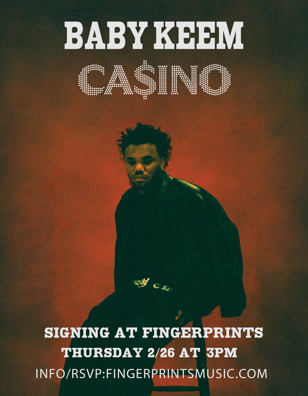 Baby Keem Signing at Fingerprints Thursday 2/26 at 3pm