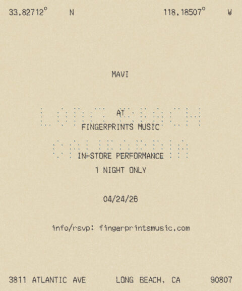 MAVI In-Store Performance and Signing 4/24/26 at 6pm