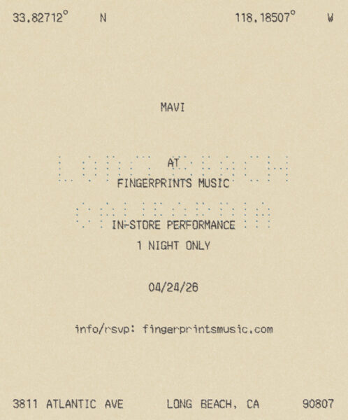 MAVI In-Store Performance and Signing 4/24/26 at 6pm
