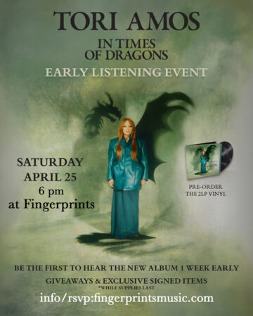 Tori Amos Listening Party Saturday 4/25 at 6pm