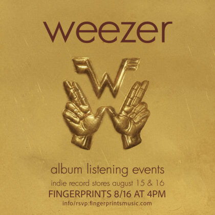 Weezer Advance Listening Party Sunday August 16th at 4pm