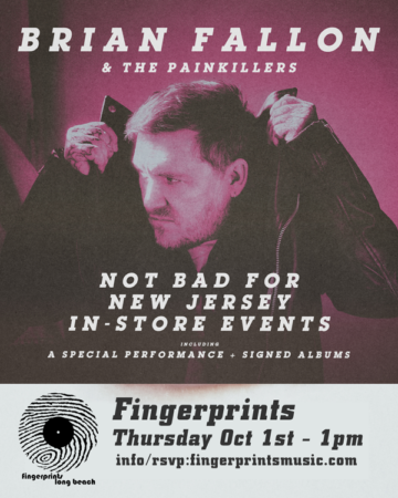 Brian Fallon & The Painkillers In-Store Performance and Signed Albums October 1st at 1pm