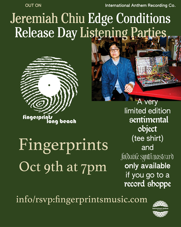 Jeremiah Chiu Edge Conditions Listening Party Oct 9th at 7pm