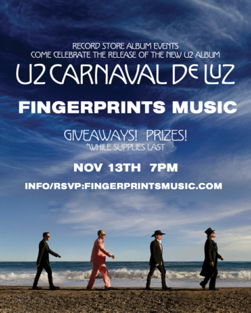 U2 listening party on Nov 13th at 7pm